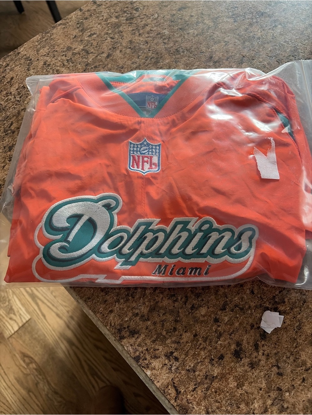 Reebok Kids Miami Dolphins Orange & Teal Script Jersey Top